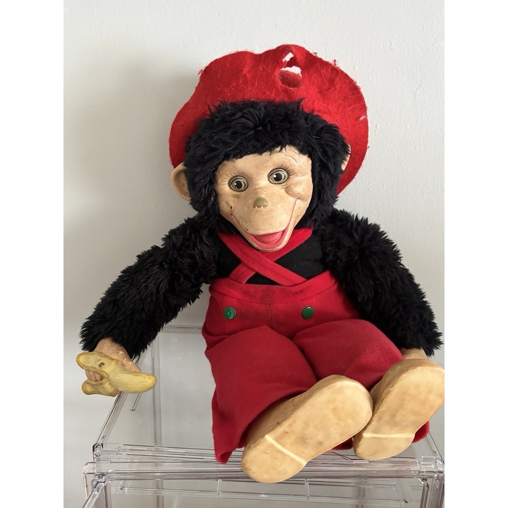 Rushton Zippy/Mr Bim‎ Monkey Plush Rubber Face W/ Banana Howdy Doody Vintage 16"